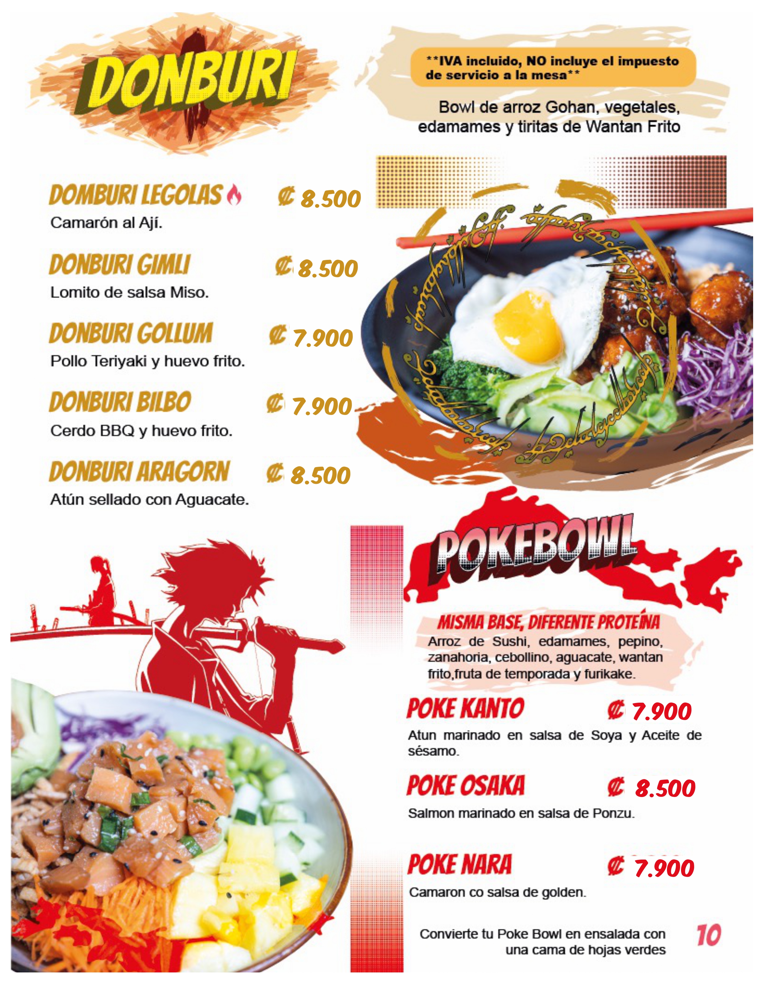 Menu page 10