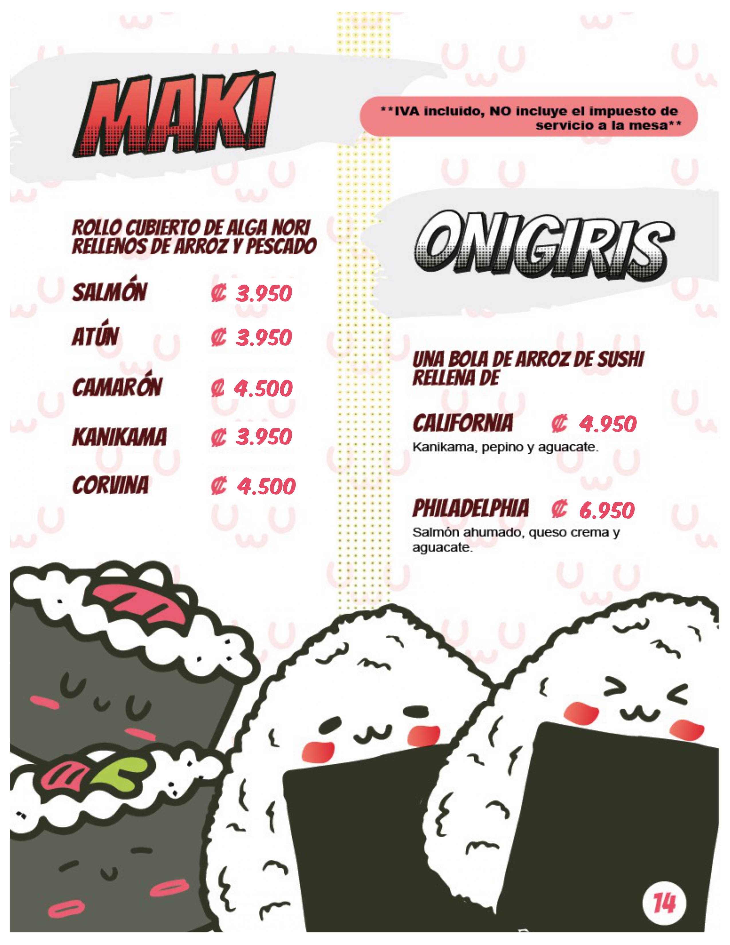 Menu page 14
