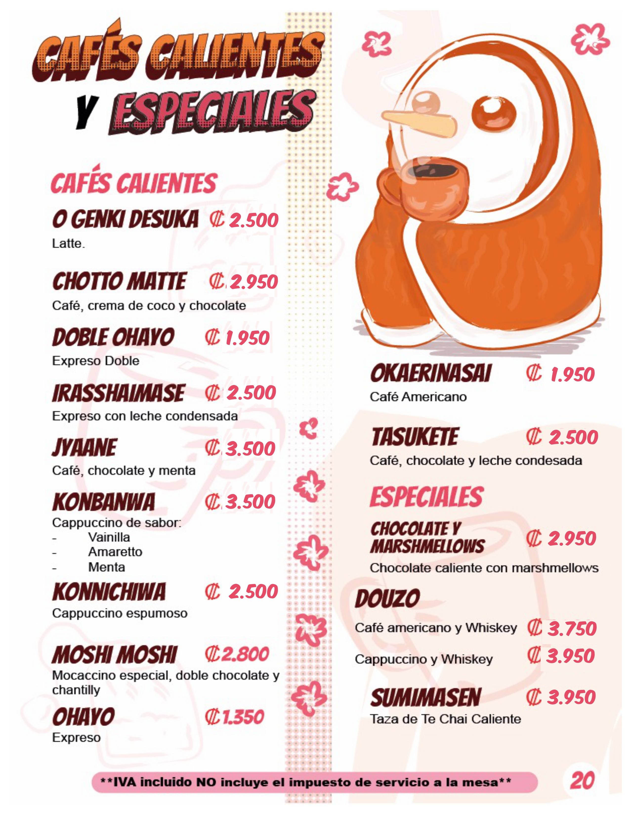 Menu page 19