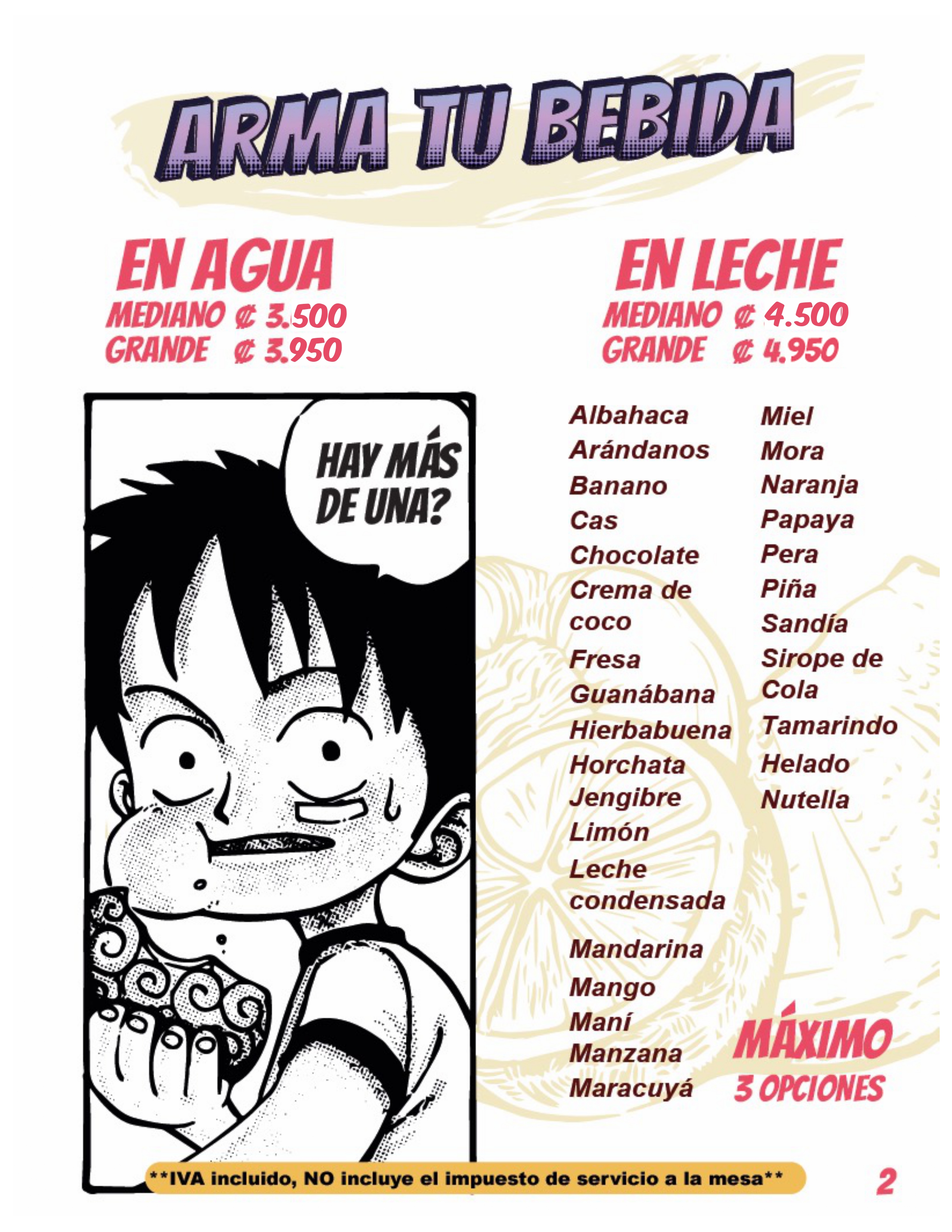 Menu page 3