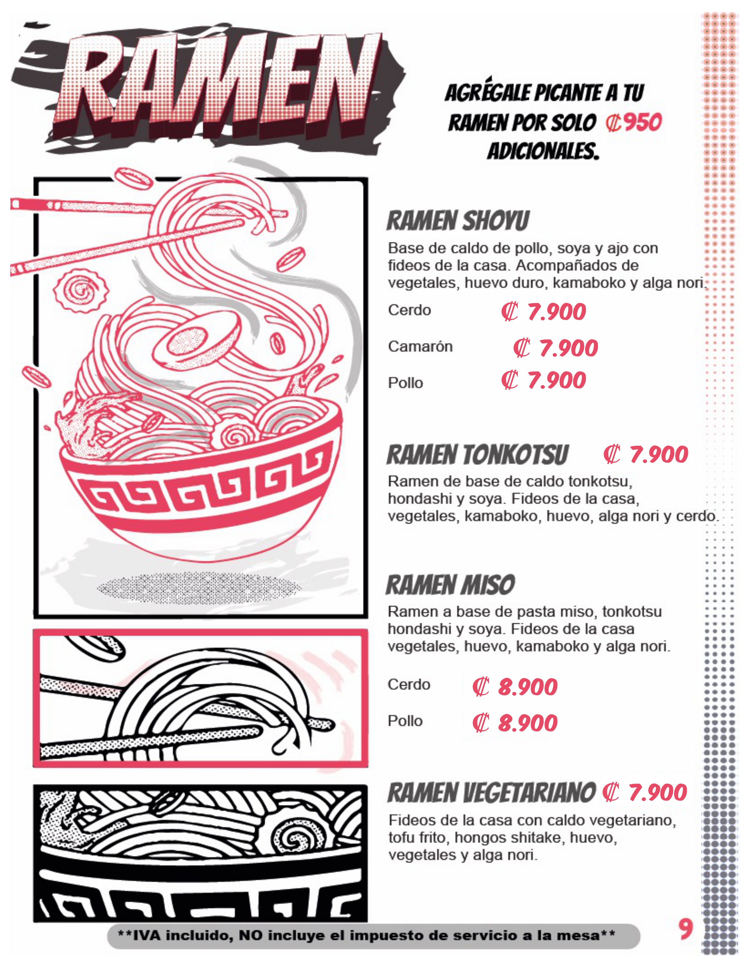 Menu page 9